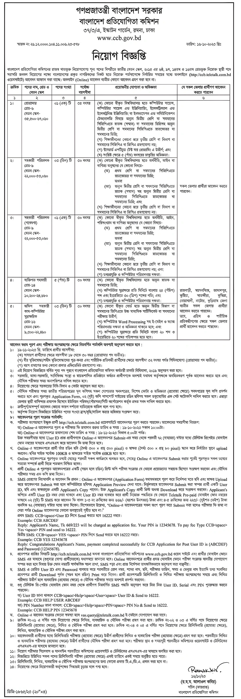 বাংলাদেশ প্রতিযোগিতা কমিশন নিয়োগ ২০২৩